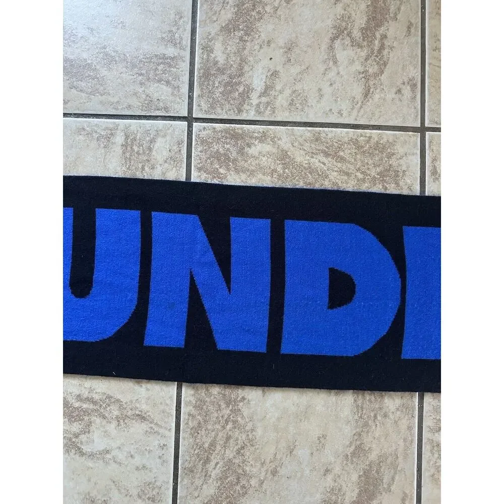 The Hundreds Blue‎ Black Tassel Scarf Logo One Size Reversible